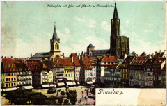 Strassburg Kleberplatz mit Blick auf Munster u.Thomaskirche