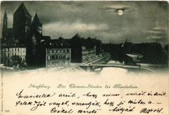 Strassburg Der Thomas-Staden b. Mondschein