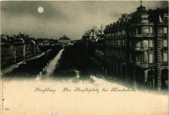 Strassburg Der Broglieplatz b. Mondschein