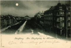 Strassburg-Der Broglieplatz b. Mondschein