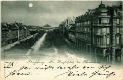 Strassburg-Der Broglieplatz b. Mondschein