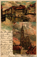 Strasbourg - Strassburg - Cathedrale - Munster - Scene à Strasbourg