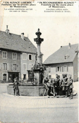 En alsace liberée - Fontaine sur la grande place de Massevaux