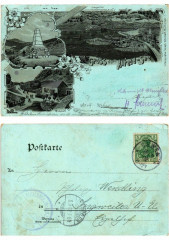 Litho Gruss aus Alfeld-See 1902 . Alsace