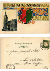 Litho Colmar 1899 . Alsace à Colmar