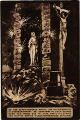 Carte postale ancienne B. der Zerschossenen Kirche und Lourdesgrotte in Oberburnhaupt
								