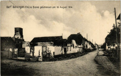 Dorf Reiningen im Brand geschossen am 12. august 1914
