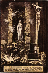 Carte postale ancienne B. der Zerschossenen Kirche und Lourdesgrotte in Oberburnhaupt
								