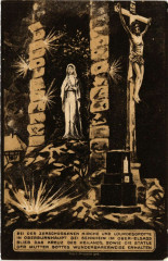 Carte postale ancienne B. der Zerschossenen Kirche und Lourdesgrotte in Oberburnhaupt
								