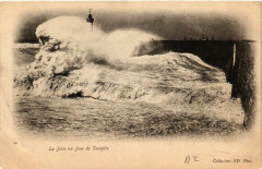 La Jetée un Jour de Tempete -
													76 Seine Maritime
												