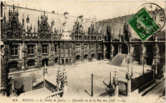Rouen-La Palais de Justice-Ensemble vu de la Rue aux Juifs à Rouen