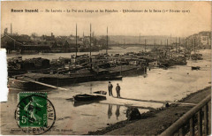 Rouen Inonde-Ile Lacroix-Le Pre aux Loups et les Peniches à Rouen
