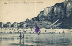 Le Treport - La Plage les villas et les falaises au Tréport