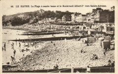 Le Havre - La Plage a marée et le Boulevard Albert-I* Vers Sainte-. au Havre