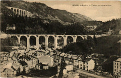Morez Le Bas de la Ville et le Viaduc en construction.