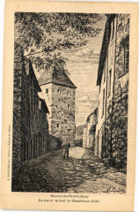 Salins-les-Bains - La rue et la tour de CHAMBONenoz à Salins-les-Bains