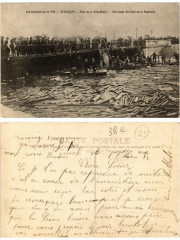 Indonations 1910 Besancon Pont de la Republique Sauvetage des bois à Besançon