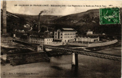 Besancon - Les Papeteries et le Doubs aux pres de Vaux à Besançon
