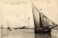 Cette - Station balnéaire . Caime plat -Rentrée á la Rame