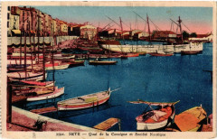 Séte - Quai de la Consigne et Société Nautique à Sète