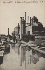 Pantin.Canal de l'Ourcq.Moulins