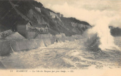Biarritz La Cote Des Basques Par Gros Temps à Biarritz