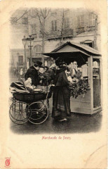 Carte postale ancienne Paris Petits Metiers la marchande de fleurs
                                                                     à Paris
                                