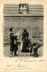 Carte postale ancienne Paris métiers. Chanteurs de cours
                                                                     à Paris
                                