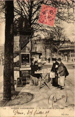 Paris Scenes Parisiennes. La Marchande de Journaux à Paris