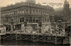 Paris Les Travaux du Métro. Au Pont-au-Change à Paris