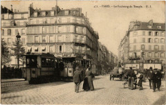 Paris Le Faubourg du Temple. Tramway à Paris