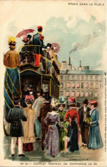 Carte postale ancienne Paris dans la Rue Complet partout on commebce au 26 Conducteur
                                                                     à Paris
                                