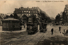 Carte postale ancienne La Place Péreire et l'Avenue de Villiers
                                                                     à Paris 17e
                                