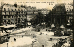 Paris 5e Place et Fontaine Saint-Michel ed. C.M à Paris 5e