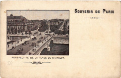 Paris (1e) Perspective de la Place du Chatelet à Paris 1er