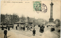 Carte postale ancienne Place de la Bastille
                                                                     à Paris 12e
                                