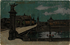 Paris (7e) la nuit. Pont Alexandre Iii à Paris 7e