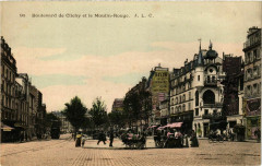 Carte postale ancienne Boulevard de Clichy et le Moulin-Rouge
                                                                     à Paris 9e
                                