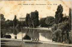 Carte postale ancienne Le Parc Montsouris - Le Lac
                                                                     à Paris 14e
                                