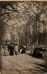 Carte postale ancienne Allée au Bois de Boulogne
                                                                     à Paris 16e
                                
