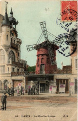 Carte postale ancienne Le Moulin Rouge
                                                                     à Paris 9e
                                