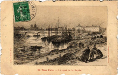 Carte postale ancienne Vieux Paris (12e) Le quai de la Rapée
                                                                     à Paris 12e
                                