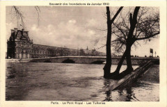 Souvenir des Inondations. Paris Le Pont Royal. Les Tuileries à Paris