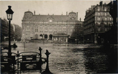 Paris La Grande Crue de la Seine 1910 Rue Saint-Lazare à Paris