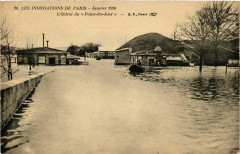 Les Inondations de Paris  - Janvier 1910 - L'Octroi du Point-du-Jour à Paris 16e