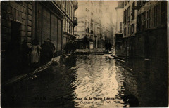 Paris La Grande Crue de la Seine 1910 Rue Bonaparte à Paris