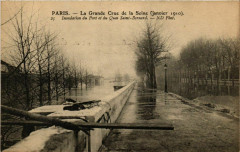 Paris La Grande Crue de la Seine 1910 Quai Saint-Bernard à Paris