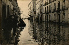 Carte postale ancienne La Grande Crue de la Seine (janvier 1910) - Inondation de la rue Rouelle
                                                                     à Paris 15e
                                