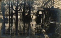 Paris La Grande Crue de la Seine 1910 Marchande Peche à Paris