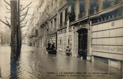 Paris La Grande Crue de la Seine 1910 Boulevard Haussmann à Paris